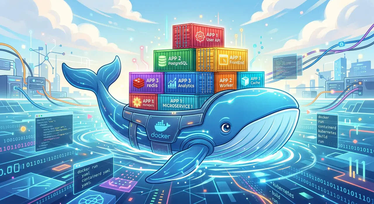 Copertina di Orchestrare più container: Docker Compose