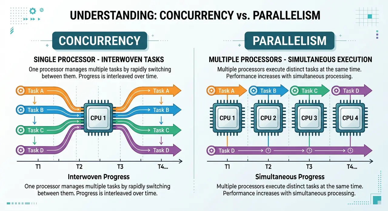 Copertina di Concorrenza e parallelismo: due parole, due idee diverse